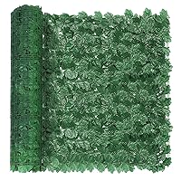 Artificial Ivy Privacy Fence Screen, 39 x 314 in(77.5 sqft) Artificial Faux Ivy Hedge Leaf and Vine, Maple Leaf Grass Wall Greenery Backdrop Wall for Balcony Indoor Ourdoor Garden Fence（60 PCS）