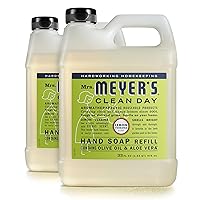 MRS. MEYER'S CLEAN DAY Hand Soap Refill, Made with Essential Oils, Lemon Verbena Multi Packs 33 Fl Oz (Pack of 2)