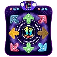 Dance Mat for 3-12 Year Old Girls & Boys, Light Up 8 Buttons Dance Mats with 7 Game Modes Dance Pad, Wireless Bluetooth & 8 Nursery Rhymes, Chirstmas/Birthday Gifts for Kids Age 3 4 5 6 7 8 9 10+