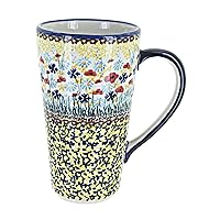 Blue Rose Polish Pottery Prairie Garden Large Coffee Mug