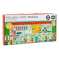 Petit Collage Follow + Spot Puzzle, In Our House, 10-Pieces – Large Puzzle for Kids, Completed Educational Puzzle Measures 21”x 8.5” – Makes a Great Gift Idea for Ages 2+