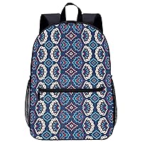 Geometric Folklore Ornament Laptop Backpack for Men Women 17 Inch Travel Daypack Lightweight Shoulder Bag