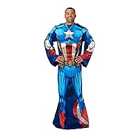 Comfy Throw Blanket with Sleeves, Adult (48 x 71 in), Captain America