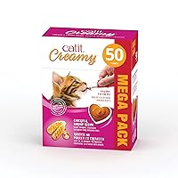 Catit Creamy Lickable Cat Treat, Healthy Cat Treat, Chicken & Shrimp, 50 Pack, 0.5 Ounce (Pack of 50)