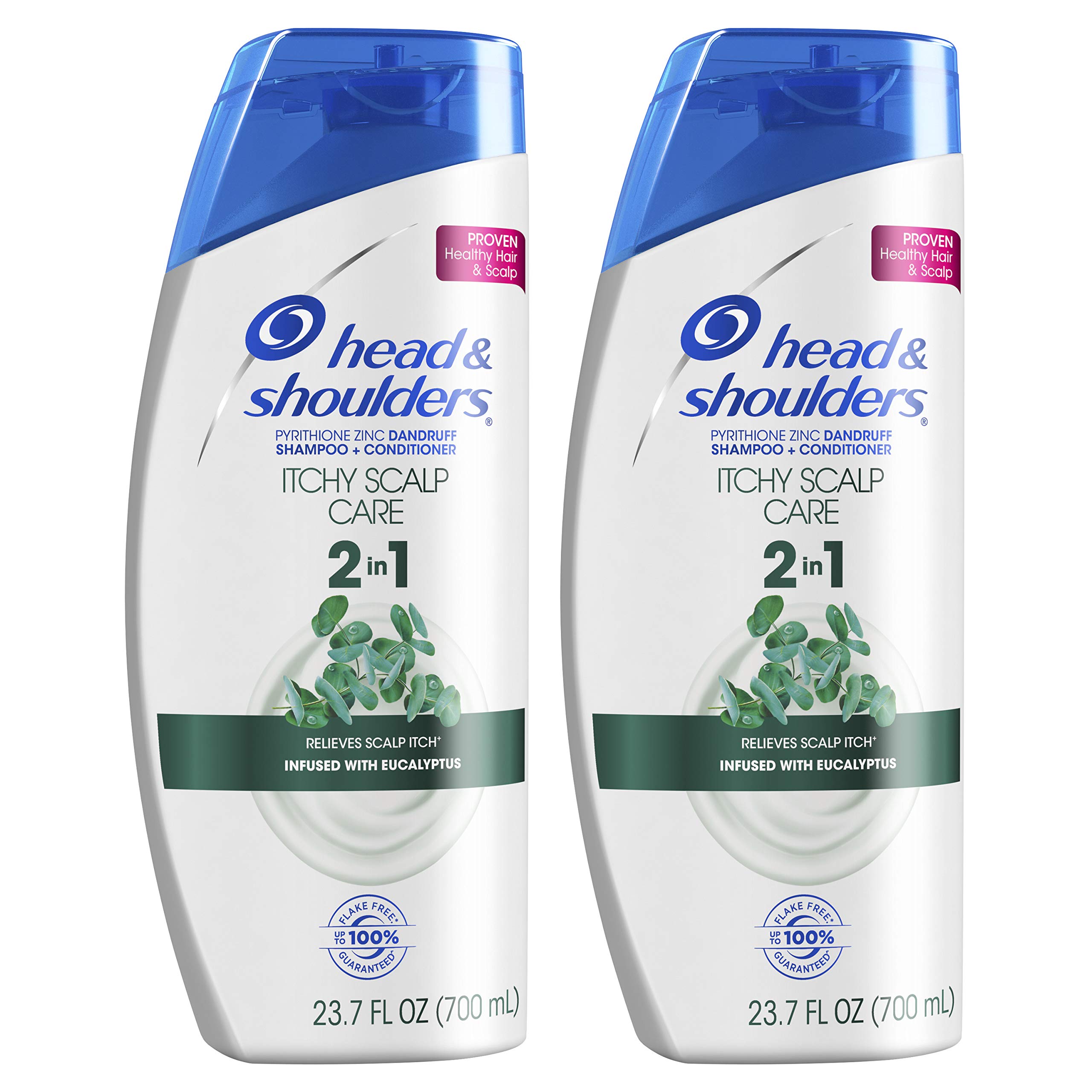 Head & Shoulders Itchy Scalp Care Anti-Dandruff 2 in 1 Shampoo and Conditioner, Infused with Eucalyptus, 23.7 Fl Oz, Twin Pack