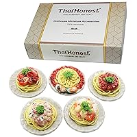 Mixed 5 Assorted Spaghetti Dollhouse Miniature Food,Tiny Food