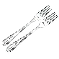 Personalized wedding gift for bride and groom, engraved cake forks set for couple