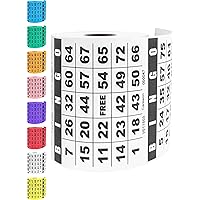 250 Bingo Cards, White (8 Color Selection), 4” x 3.5”, Bingo Sheets for Events, Customizable Book, Single or Multi Use for Daubers or Chips