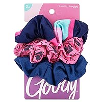 Goody Kids Nostalgia Scrunchies - 3 Count, Pink Assorted - Pain-Free Hair Accessories for Men, Women, Boys and Girls to Style With Ease and Keep Your Hair Secured - For All Hair Types