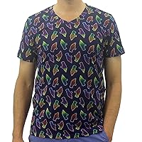 Men's Fun Colorful Novelty Print V-Neck Short-Sleeve T-Shirt S-XXL