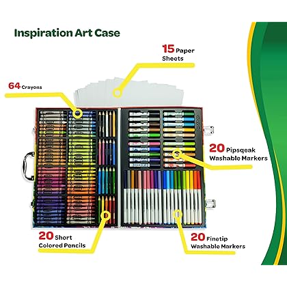 Crayola Inspiration Art Case Coloring Set - Rainbow (140ct), Art Kit For Kids, Back to School Supplies, Toys for Girls & Boys [Amazon Exclusive]