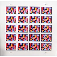 Love 2021 Forever Postage Stamps Sheet of 20 US Postal First Class Valentine Wedding Celebration Anniversary Romance Party (20 Stamps)