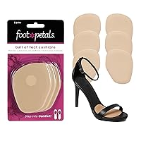 Foot Petals Ball of Foot Cushions, Metatarsal Pad, Lasting Comfort Relief, Prevent Toe Sliding, Overhang, Women's Heels