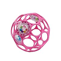 Bright Starts 12030 Oball Rattle, Baby Stroller Toy, Teeth, Rattle, Softball, Baby Shower, Baby Pink
