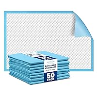 Disposable Underpads | 50 Count Incontinence Pads for Pets, Babies, Kids & Adults | Super Absorbent & Leak-Resistant | 36 x 23 Inch Chuck Pads | Water-Resistant PE Backsheet