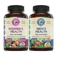 Womens Daily Multivitamins & Mens Daily Multivitamins Bundle (One Bottle Each) - Supports Holistic Wellness, Including Energy & Focus. Multivitamin & Multimineral Blend. Made in The USA.