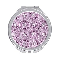 Lilac Mandala Stars and Moons Compact Mirror for Purse Round Portable Pocket Makeup Mirrors for Home Office Travel