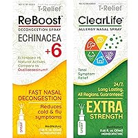 ReBoost Decongestion Nasal 0.68oz Spray and ClearLife Extra Strength Allergy Nasal 0.68 oz Spray Bundle