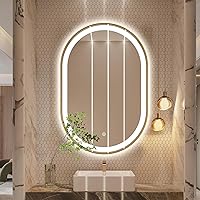 Oval LED Bathroom Mirror, 36
