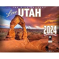 2024 Utah Scenic Wall Calendar 16-Month X-Large Size 14x22, Utah State Landscape Scenery Calendar by The KING Company-Monster Calendars