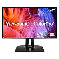 ViewSonic VP2468a ColorPro 24 inch 1080p IPS Monitor with 100% sRGB, Rec 709, USB C (65W), RJ45, Color Blindness Mode, Hardware Calibration for Photo and Graphic Design (Renewed)