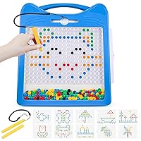 Large Magnetic Drawing Board for Kids,Magnet Doodle with 2 Stylus Pen and Beads,Magnetic Dot Art Fine Motor Skills Toy,Travel Toys Activities Boys Girls (12.5''x12.5''),Large Blue Cat