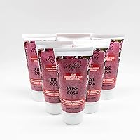 Rose Scrub | Dual Action Cleanser Face & Body Scrub | Gentle for All Skin Types and Dull Skin| Smoothing and Softening| Balances and Nourishes Skin| Cruelty Free (Pack of 6)