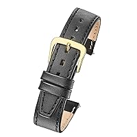 ALPINE Genuine leather watch band - flat stitched calf leather watch strap 10mm, 12mm, 14mm, 16mm, 18mm, 20mm - black, dark brown