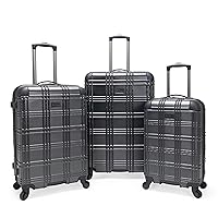Ben Sherman Nottingham Lightweight Hardside 4-Wheel Spinner Travel Luggage, Charcoal, 3-Piece Set (20