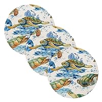 3 Pcs Trivet Pot Holder for Hot Dishes 15in Cotton Thread Weave Heat Resistant Table Mats for Stove Kitchen Aid Kawaii Sea Turtles