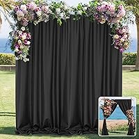 Black Backdrop Curtain for Party Black Background Curtains Rod Pocket Backdrop Drapes Panels Fabric Curtain Backdrop Black Birthday Party Decor for Boys Teens Men,5ft x 10ft, 2 Panels