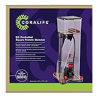 Coralife Aquarium Fish Tank Marine Salt Water DC-Controlled Variable Speed Square Protein Skimmer, Up To 300 Gallons