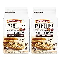Pepperidge Farm Dark Chocolate Chip Cookies (Thin and Crispy 2 Pack) Great Value for Kids Family and Friends, Snacking at Home Gym Hiking School Office
