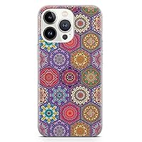 PadPadStore Mandala Phone Case Compatible with iPhone 13 Pro Max Clear Flexible Silicone Colorful Cover Shockproof Protector Bumper
