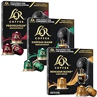 L'OR Coffee Pods, 30 Capsules Medium Light Roast Variety Pack, Single Cup Aluminum Coffee Capsules Exclusively Compatible with the L'OR BARISTA System