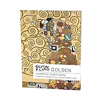 Golden, Gustav Klimt Wrapping Paper Book: Big Format Flat Magazine Style Book of Folded Wrapping Paper Pages