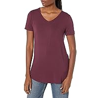 Amazon Essentials Women's Relaxed-Fit Short-Sleeve V-Neck Tunic (Available in Plus Size), Multipacks