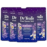 Dr Teal's Sleep Soak with Pure Epsom Salt, Melatonin & Essential Oil Blend, 3 lb (Pack of 4)