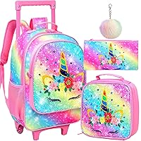 CCJPX Rolling Backpack for Boys Girls, Kids Roller School Bag with Wheels Toddler Wheeled Bookbag Elementary…