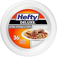 Hefty Deluxe Large Round Foam Plates, 36 Count (Pack of 8)