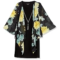 Tiana B Women's Floral Chiffon Mock Jacket Dress