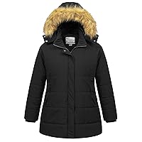 Chrisuno Women's Plus Size Winter Coat Waterproof Long Puffer Jacket Warm Thicken Parka with Removable Fur Hood