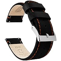 Barton Quick Release - Top Grain Leather Watch Band Strap - Choice of Width - 16mm, 18mm, 19mm, 20mm, 21mm 22mm, 23mm or 24mm