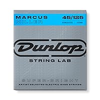JIM DUNLOP DBMMS45125 Marcus Miller Super Bright Bass Strings, Medium 5-String, .045–.125, 5 Strings/Set