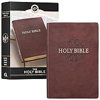 KJV Holy Bible, Super Giant Print Faux Leather Red Letter Edition - Ribbon Marker, King James Version, Chestnut Brown