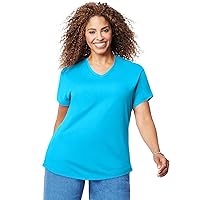 Just My Size Womens Cotton Jersey Short Sleeve Vneck Tshirt