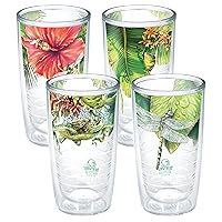 Tervis Recycled Made in USA Double Walled Insulated Tumbler Travel Cup Keeps Drinks Cold & Hot, 16oz - 4pk, Assorted Nature
