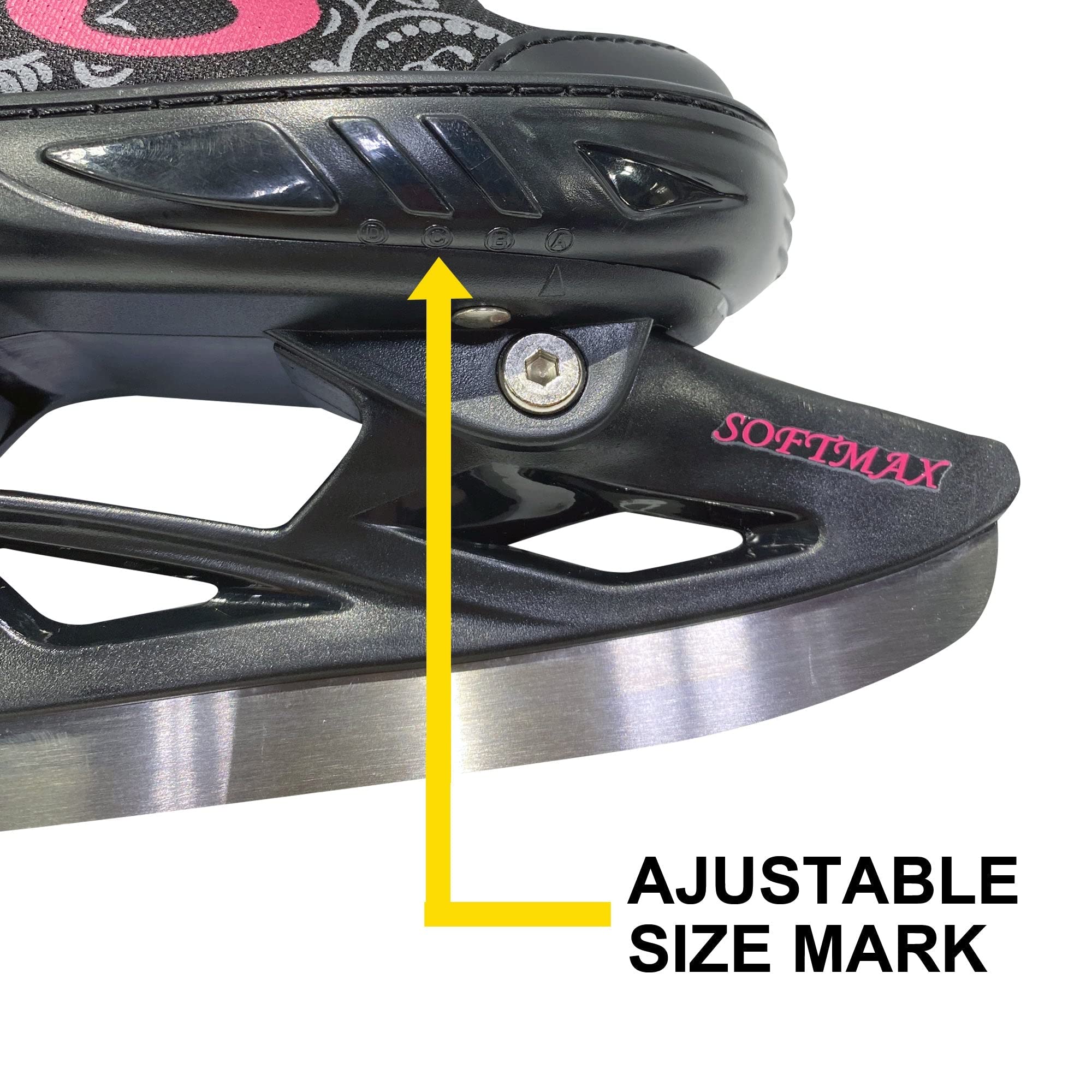 Softmax - Adjustable Ice Skates - Hockey Skates for Boys and Girls - Insulated Kids Ice Skates with 3 Sizes Adjustments