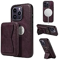 for iPhone 15 Case Leather, 2 in 1 Detachable,Compatible with MagSafe,with Card Holder, PU Leather Kickstand Card Slots Case 6.1