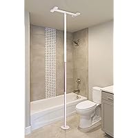 Security Pole, Floor to Ceiling Transfer Pole, Elderly Grab Bar and Bathroom Rail with Padded Handle, Iceberg White